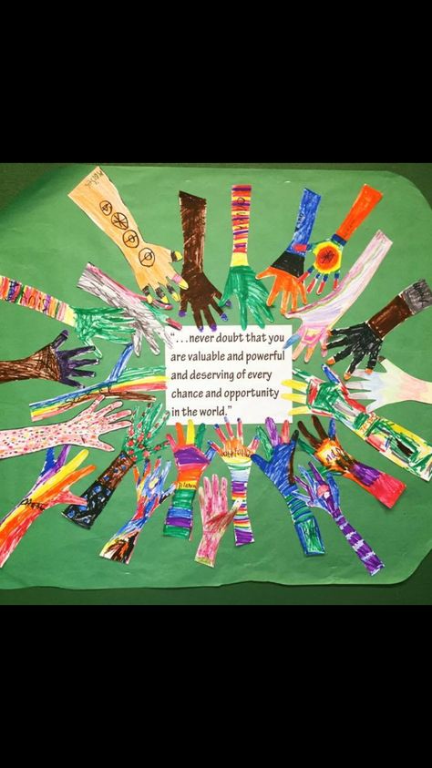 Child Rights Craft, Hand Art Projects, Human Rights Day, Red Ribbon Week, Children's Rights, Heart Hands, Diy Health, Preschool Art, Hand Art