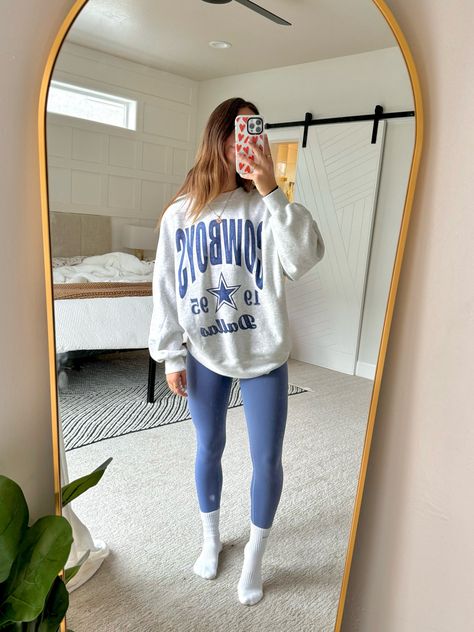 Dallas Cowboys Graphic Oversized … curated on LTK Airplane Fits, Athleisure Fits, Kinesiology Major, Halle Sandberg, Dallas Cowboys Outfits, Cold Outfit, New Balance Outfit, Dallas Cowboy, Comfy Outfit