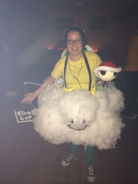 Cloud costume I made for Halloween.. Lakitu from Mario Kart :) Lakitu Costume, Cloud Costume, Mario Costume, Halloween 2023, Mario Bros., Halloween 2020, Mario Kart, Theme Ideas, Mario Bros