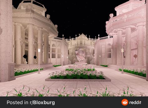 Ethereal Bloxburg House, Bloxburg Castle Floor Plan, Castle Bloxburg Ideas, Bloxburg Royal House, Bloxburg House Ideas Castle, Angelcore House, Bloxburg Mini Castle Layout, Princess Castle Bloxburg, Bloxburg Quince