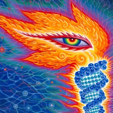 Alex Grey on Instagram: "Incredibly grateful that Adam Jones and the men of TOOL liked the Torch image for their “Fear Inoculum” album art in 2019, and as an image announcing the release of the record while they were on tour. The Torch is a “tool” upholding the visionary, evolutionary force of creativity, symbolized as a Flaming Eye emanating from a funnel of DNA. The symbol accompanied me to the Playa at Burning Man in 2019 where it was hung from @abraxasdragon as a fan based Fear Inoculum listening party was blasted to over a thousand TOOL loving Burners.  @toolmusic @adamjones_tv  Fascinating side, “The Torch” was started at CoSM when it was in Chelsea, NYC, 2008, on an evening we received a visit from Sasha & Ann Shulgin and a number of psychedelic luminaries. Sasha is an American chem Fear Inoculum, Chelsea Nyc, Listening Party, Adam Jones, Alex Grey, The Torch, Traditional Paintings, The Men, Burning Man