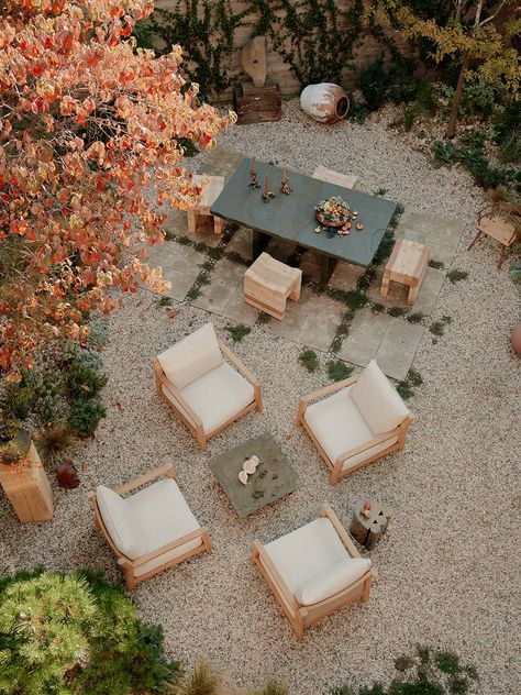 Peek Into Athena Calderone’s All-Gravel Backyard Before She Sells Her Dream Home Brooklyn Backyard, Athena Calderone, Gravel Garden, European Vacation, Patio Area, Backyard Design, Bel Air, Outdoor Spaces, Landscape Design