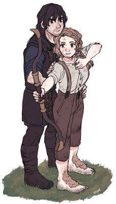 Fem!Bilbo and Kili teaching her archery. I felt like this with my sister recently. "No, your hand needs to be at the corner of your mouth. Yes, like that. Now bring your elbow back - all the way back." The Hobbit Female Bilbo, Bilbo X Kili, Female Bilbo, Fem Bilbo, Kili Durin, Hobbit Art, Fili And Kili, Lotr Art, Bilbo Baggins