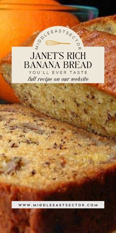 Indulge in the warmth of home-baked goodness with Janet's Rich Banana Bread. This recipe is a treasure trove of flavors, where ripe bananas meet the perfect blend of spices and a touch of Janet's secret ingredient. Elevate your banana bread experience with a slice that's not just moist and flavorful but also a testament to the love and care baked into every bite. Exciting Story: Janet's Rich Banana Bread holds a special place in our hearts, as it's a recipe passed down through generations. Janet, the family matriarch, perfected this banana bread with years of love and a pinch of Janet Rich Banana Bread, Janet Banana Bread Recipe, Janet’s Rich Banana Bread Recipe, Janet's Rich Banana Bread, Janet’s Banana Bread, Janets Rich Banana Bread, Types Of Banana Bread, Taste Of Home Banana Bread, Banana Bread With Glaze