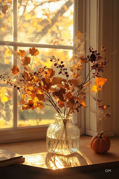 Fall Decor For Living Room, Minimal Fall Decor, Earthy Living Room, Autumn Interior, Minimal Living Room, Living Room Warm, Cozy Fall Decor, Yellow Vase, Yellow Living Room