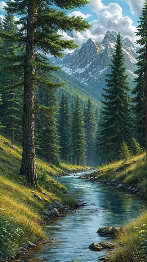 Cool Pictures For Wallpaper, Scenery Paintings, Pretty Landscapes, Landscape Art Painting, Autumn Scenery, Beautiful Locations Nature, Beautiful Landscape Wallpaper, Beautiful Places Nature, Landscape Pictures