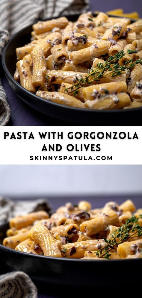 Black Pasta Sauce, Olive Pasta Recipes, Black Olives Recipes, Olive Pasta, Gorgonzola Pasta, Pasta With Olives, Pasta Ideas, Fall Veggies, Creamy Pasta Sauce