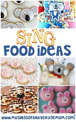 Sing food ideas, Sing birthday party Sing 2 First Birthday Party, Sing 1st Birthday Party Ideas, Sing 2 Birthday Cake Ideas, Sing 2 Birthday Party Food, Sing2 Birthday Party, Sing 2 Themed Birthday Party, Sing Movie Cake Ideas, Sing Themed Birthday Cake, Sing 2 Birthday Party Decorations