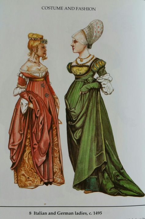 Late Middle Ages Clothing, Gothic Period Fashion, Late 1400s Fashion, Medieval 400-1400 Ad Fashion, Middle Age Dress Medieval Gown, Late Middle Ages Fashion, 1490s Fashion, Middle Age Dress, 15 Century Fashion