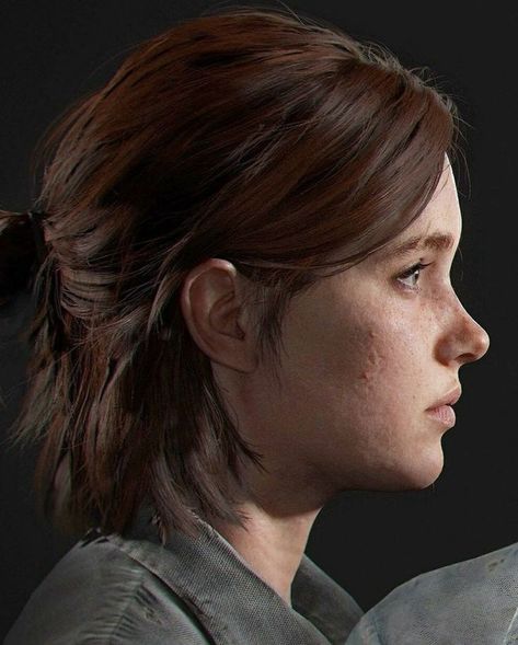 Women With Freckles, Zbrush Character, Last Of Us Part 2, Ellie Ellie, Harley Quinn Art, Ellie Williams, I Love My Girlfriend, Side Profile, Cut My Hair