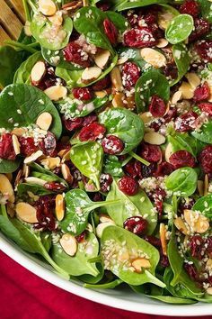 Ranch Vegetables, Vegetables Dip, Cranberry Spinach Salad, Dip Ideas, Spinach Salad Recipes, Raw Spinach, Cranberry Almond, Cooking Classy, Spinach Salad