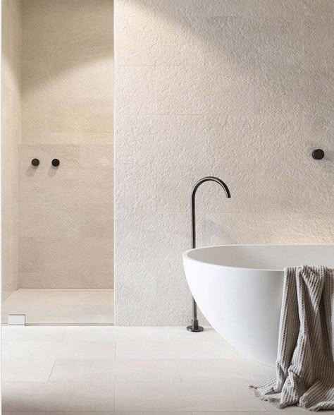 COLOR OF THE MONTH | Nude Color Trend with Seashell White - full | ITALIANBARK Textured Tiles, Interior Minimalista, Bathroom Design Inspiration, Tiles Texture, Minimalist Bathroom, Bathroom Renos, Bath Tub, Cheap Home Decor, Bathroom Renovation