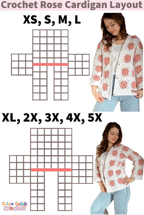 Credit to IsayIdo on reddit Granny Square Cardigan Layout, Sunflower Crochet Cardigan, Crochet Sunflower Cardigan Pattern, Rose Crochet Cardigan, Granny Square Cardigan Pattern Free Sweaters & Cardigans, Crochet Cardigan Free, Crochet Cardigan Pattern Free, Knitting Stitches Tutorial, Shrug Pattern