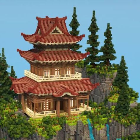 Minecraft Asian Architecture, Asian House Minecraft, Japanese Bridge Minecraft, Chinese Minecraft Builds, Asian Minecraft Builds, Minecraft Chinese Builds, Japanese Temple Minecraft, Minecraft Japanese Temple, Fun Minecraft Builds