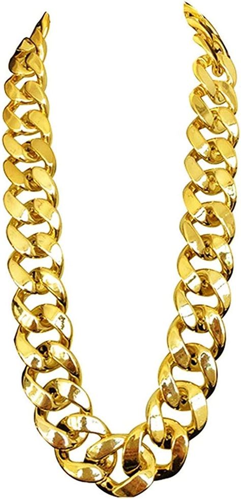 Amazon.com: Big Chunky Plastic Hip Hop Chain Necklace,26",32",36",40" : Clothing, Shoes & Jewelry 90s Hip Hop Costume, Costume Theme Party, Big Gold Chains, Hip Hop Costumes, Hip Hop Chains, Chunky Chain Necklaces, Gold Rope Chains, Chain Fashion, Hip Hop Jewelry