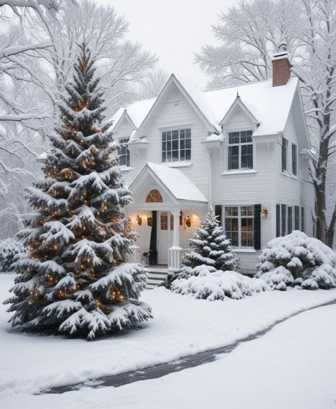 Christmas White Aesthetic, White Christmas Aesthetic, Christmas Exterior, White Christmas Snow, Dreaming Of A White Christmas, Winter Images, Christmas White, Colorful Christmas, Christmas Aesthetic