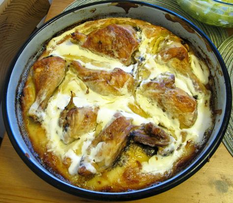 World Traveler Recipes: Kvrgusa - Bosnian Chicken Pie Albanian Recipes, Bosnian Recipes, Eastern European Recipes, Serbian Recipes, Croatian Recipes, Chicken Pie, European Cuisine, It Is Done, Turkey Dishes