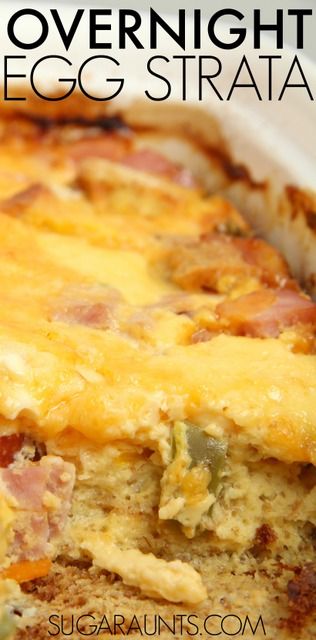 Overnight Egg Strata Recipe - The OT Toolbox Christmas Desserts For Kids To Make, Egg Strata, Strata Recipes Breakfast, Savory Brunch Recipes, Strata Recipe, Strata Recipes, Breakfast Strata, Overnight Breakfast, Brunch Casserole