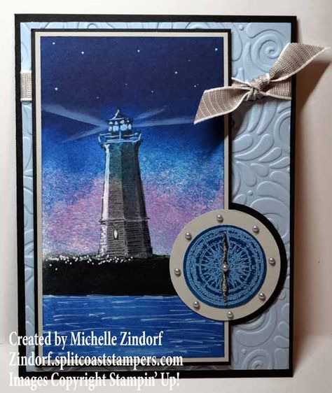 Stampin Up Sailing Home, Cute Winter Animals, Lighthouse Cards, Sailing Theme, Sea Cards, Nautical Cards, Guy Cards, Men's Cards, Home Card