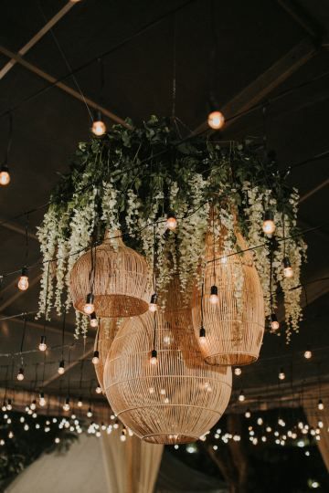 Tropical Reception, Wedding Ceiling, Phuket Wedding, Outdoor Chandelier, Outdoor Chandeliers, Wedding Lanterns, Bali Wedding, Wedding Hall, Modern Tropical