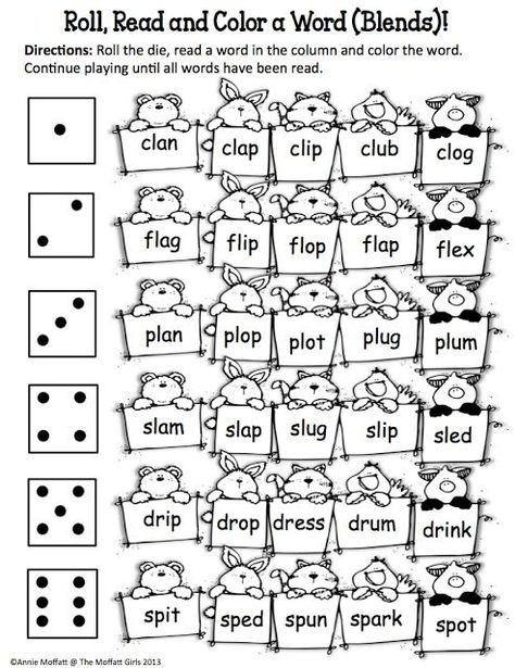 March Kindergarten Worksheets - Planning Playtime 4FE Word Blends, Summer Review Packet, Read And Color, Roll And Read, Phonics Blends, Summer Review, Dream Classroom, First Grade Phonics, Phonics Words