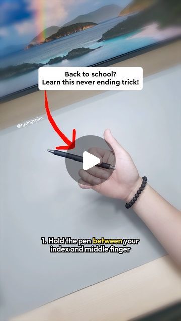 Ryzing Spins on Instagram: "Back to school? Learn this trick to impress everyone! 😏👀

Want to learn more? Check out the YouTube channel in the BIO link! 👆 Follow and let’s learn pen spinning together! 🤝

#penspinning #tricks #backtoschool #skills #neverending #satisfying #art #tutorial #howto #style #explore #reels" Pen Spinning Tutorials, Pen Tricks, Epiphany, After School, Life Goals, Life Hacks, Fun Things To Do, Back To School, Activities For Kids