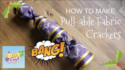 Reusable crackers that you can still pull?   Easy beginners sewing project perfect craft for Christmas or Thanksgiving.  Make these for Craft fairs! Full video tutorial. Reusable Crackers, Craft For Christmas, Diy Christmas Crackers, Sew Crafts, Beginners Sewing, Christmas Cracker, Make Do And Mend, Quilted Ornaments, Christmas Mason Jars