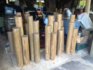 CardBoard Dock Pilings for Halloween Fence : 4 Steps (with Pictures) - Instructables Dock Piling Ideas, Pier Pilings Diy, Diy Shore Pilings, Diy Pirate Decor, Diy Nautical Pilings, Pirate Theme Halloween Yard, Pilings With Rope Diy, Pirate Ship Halloween Yard Diy, Breaker Rock Beach Vbs 2024 Diy Decorations