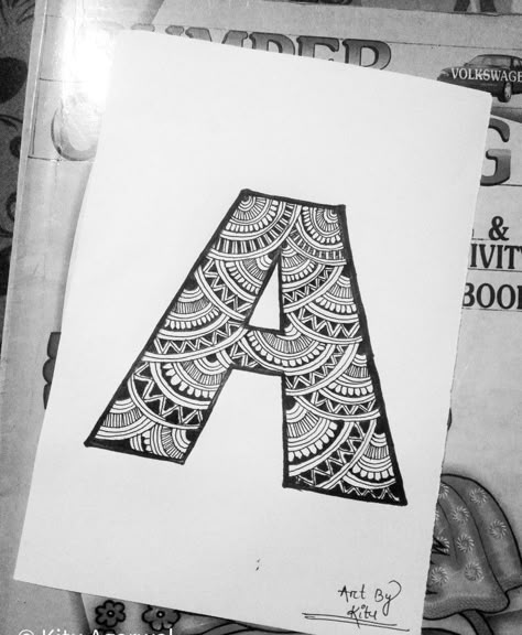 Zentangle, zentangle art, zentangles, mandala, mandalas, alphabet, alphabet art, letter, doodle, doodle art, drawing , sketch, sketches, doodling, simple zentangle, easy zentangle, creative mandala, simple mandala, easy mandala, zenmandala, easy doodle, simple doodle, art, black art, inkart Very Easy Mandala Art For Beginners, Mandala Art In Alphabets, Easy Zentangle Art For Beginners, Mandela Designs Simple, Mandala Art In Letters, A Letter Mandala Art, Easy Mandala Designs For Beginners, Mandala Sketch Simple Easy, Drawing Ideas Easy Doodles Art Journals Zentangle Patterns