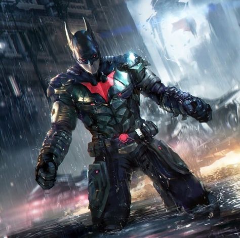 Arkham Knight Batman Beyond Bat-Suit Batman Beyond Costume, Arkham Knight Suit, Deathstroke Batman, Batman Arkham Night, Arkham Knight Batman, Deathstroke Armor, Batman Arkham Knight Suit, Batman Beyond Arkham Knight, Batman Beyond Suit