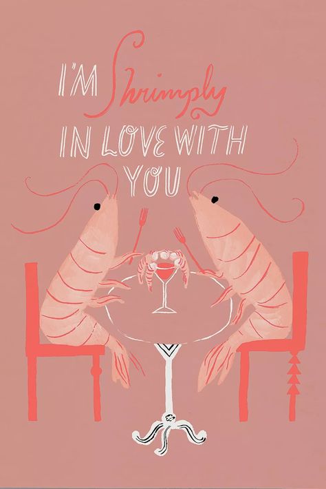 Red Cap Shrimply Love Greeting Card | Urban Outfitters Christmas Card For Girlfriend, Emily Isabella, Card For Girlfriend, Modern Classic Wedding Invitations, Belated Birthday Card, Kids Birthday Themes, Save The Date Photos, Love And Romance, Teen Birthday