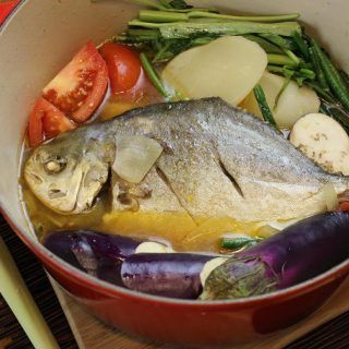 Sinigang na Pompano with Tamarind and Lemongrass - Instant Pot + Stove-top - Asian In America Pampano Recipe, Pompano Fish Recipe, Fish Recipe Filipino, Pompano Recipe, Tart Savory, Bangus Recipe, Sinigang Recipe, Fish And Vegetables, Whole Fish