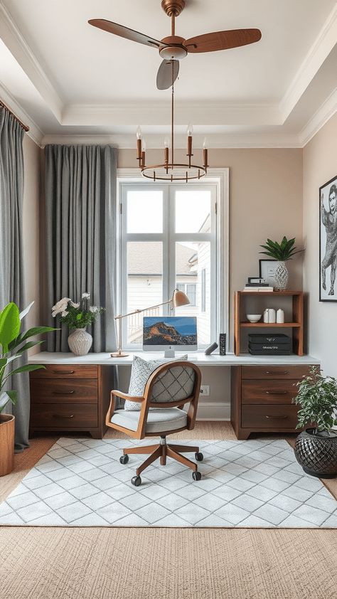 Turn your workspace into a feminine haven with pastel colors, elegant furniture, and thoughtful decor. Office Inspo Aesthetic, Practical Home Office, Feminine Home Office, Home Office Inspo, Feminine Office, Feminine Home Offices, Minimalist Home Office, Feminine Home, Comfy Seating