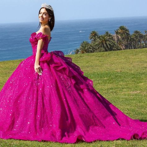 Cinderella Couture | Dresses | New Off Shoulder Ball Gown Embroidered With Sequins Butterfly Details Cc 82j | Poshmark Quince Planning, Cute Bandana, Off Shoulder Ball Gown, Off Shoulder Evening Gown, Pink Quince, Toddler Flower Girls, Pretty Quinceanera Dresses, Girls Dress Outfits