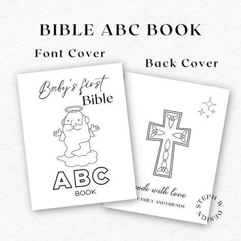 Looking for a fun and educational activity for a baby shower or a special gift for a little one? Our printable Baby's Bible ABC Book is the perfect choice! This beautifully designed alphabet coloring book is a great way to introduce babies to the world of letters and colors. This baby Bible alphabet book will be a cherished keepsake for years to come. Whether you're looking for a baby shower activity or a baby shower gift, our Bible ABC Book is sure to delight both parents and little learners. Baby Alphabet Book, Bible Alphabet, Baby Bible, Abc Coloring, Book Baby, Abc Book, Bible Coloring, Alphabet Book, Alphabet Coloring