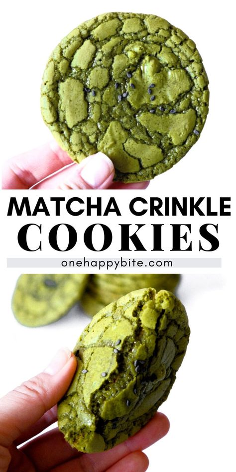 Matcha Crinkle Cookies, Matcha Cookies, Matcha Chocolate, Chocolate Crinkle Cookies, Matcha Recipe, Chocolate Crinkles, Crinkle Cookies, Idee Pasto Sano, Guilty Pleasure