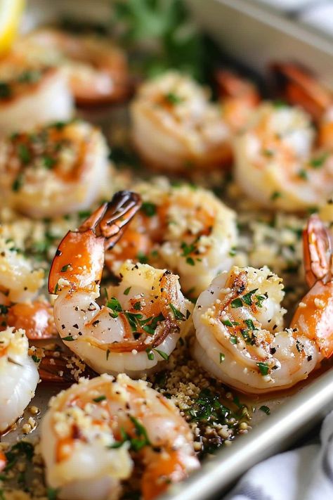 Parmesan-Garlic Oven-Roasted Shrimp - An Organized Chaos Garlic Parmesan Roasted Shrimp, Baked Shrimp Recipes Oven, Oven Shrimp, Garlic Oven, Oven Roasted Shrimp, Small Shrimp Recipes, Roasted Shrimp Recipes, Garlic Parmesan Shrimp, Baked Shrimp Recipes