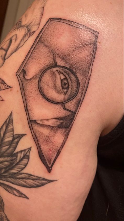 Harry potter mirror shard tattoo abeforth idaho tattoo @madik_tattoo Hagrid Harry Potter Tattoo, Hagrid's Umbrella Tattoo, Hagrid Tattoo, Harry Potter Tattoos Sorting Hat, Idaho Tattoo, Harry Potter Mirror Of Erised Tattoo, Harry Potter Mirror, Harry Potter Mirror Of Erised, Mirror Tattoo