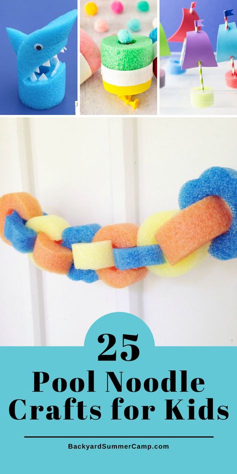 Get creative with these must-see pool noodle crafts! From easy DIY games to pool noodle boats and more, these crafts are for any time of year. Pool Noodle Fish, Pool Noodle Boats, Pool Noodle, Pool Noodle Games, Diy Lightsaber, Pool Noodle Crafts, Shark Craft, Monster Crafts, Fun Organization