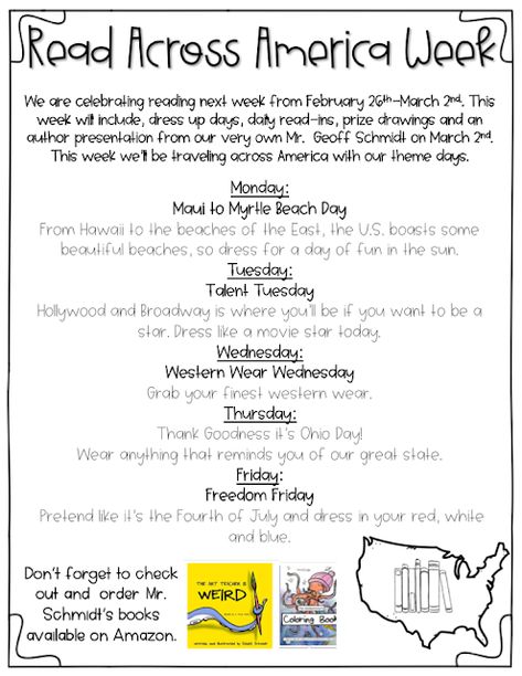 Read Across America Ideas For School Not Dr Seuss, Reading Spirit Week Ideas, Reading Week Themes, Read Across America Spirit Week, Read Across America Ideas For School Dress Up, Right To Read Week Themes, Read Across America Theme Days, Read Across America Dress Up Days, Literacy Week Ideas