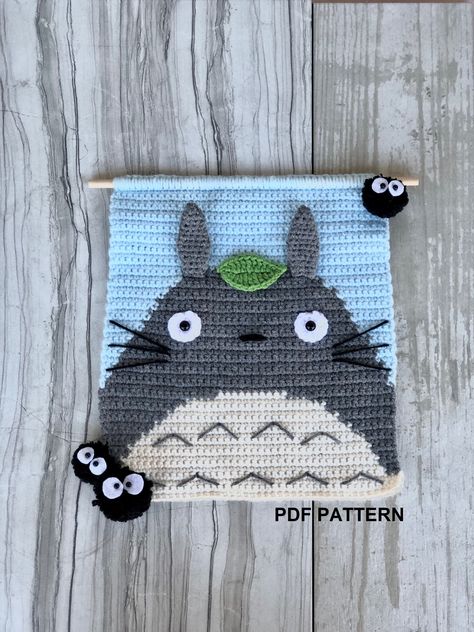 Excited to share this item from my #etsy shop: DIY PATTERN - My Neighbour Chinchilla Wall Hanging Kid/Baby Nursery Decor Crochet Pattern Crochet Totoro, Crochet Wall Hanging, Crochet Wall Art, Decor Crochet, Pixel Crochet, Crochet Wall Hangings, Tapestry Crochet Patterns, Crochet Fashion Patterns, Crochet Tapestry