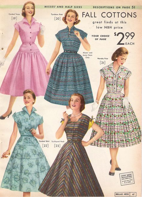 1950s House Dresses and Aprons History 1950s Housewife Fashion, Housewife Dress, Style Dress Patterns, 1950s House, 50s Fashion Dresses, 1950s Dresses, 1950 Fashion, Vintage Fashion 1950s, Dresses By Pattern