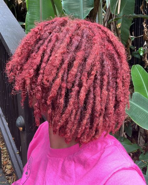 Is hair color wax safe for locs? Hair Color For Locs, Color For Locs, Dreads Dyed, Loc Dye, Strawberry Red Hair, Red Locs, Loc Colors, Dyed Locs, Colored Dreads