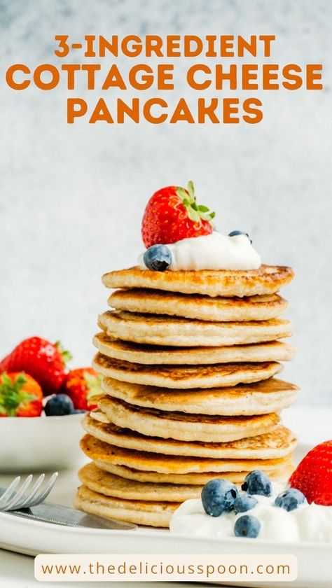 Elevate your breakfast game with these 3-ingredient oatmeal cottage cheese pancakes! 🥞🍓 Blend your way to fluffy perfection in minutes – it's quick, it's easy, and it's downright healthy! Packed with protein, low on fuss, and big on flavor. These pancakes are a delicious twist to kickstart your morning. Jump into a stack of joy! 🌈✨ Cottage Cheese Pancakes Healthy, Cottage Cheese Pancakes 3 Ingredient, Coconut Flour Cottage Cheese Pancakes, Cottage Cheese Oatmeal Pancakes, Pancakes With Oatmeal, Cottage Cheese Egg White Pancakes, 3 Ingredient Cottage Cheese Pancakes, High Protein Cottage Cheese Pancakes, Oatmeal Cottage Cheese