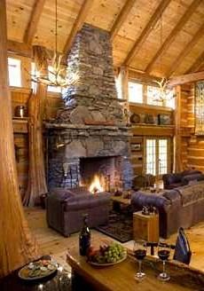 .....yes, my dream home will have a fireplace! (We have one now, wouldn't want to live without one.) Cabin Great Room, Fireplace Pictures, Luxury Log Cabins, Cabin Living, Western Homes, Log Cabin Homes, Home Fireplace, Cabin In The Woods, Cabin Design