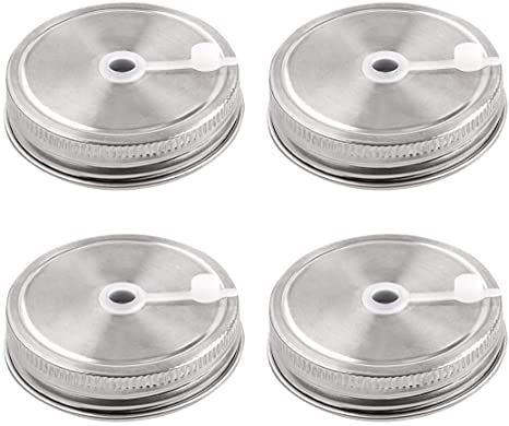 uxcell 4pcs Stainless Steel Wide Mouth Mason Jars Lids with Straw Hole Canning Lids for Drinking & Food Storage Drinking Food, Drink Storage, Wide Mouth Mason Jars, Canning Lids, Home Canning, Mason Jar Lids, Ceiling Fan In Kitchen, Wide Mouth, Jar Lids