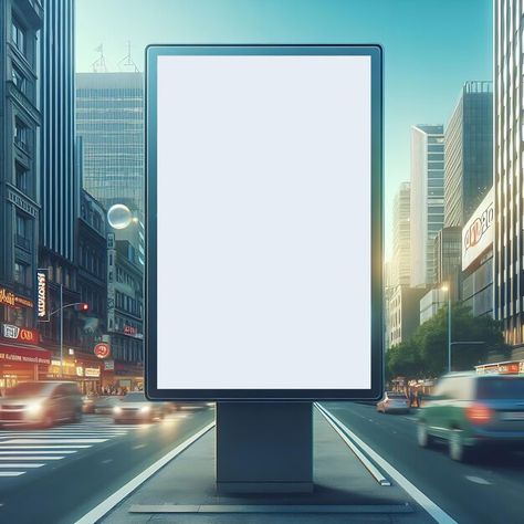 Photo large billboard mockup on the stre... | Premium Photo #Freepik #photo Bill Board, Mockup Background, Billboard Mockup, Mockup Poster, Paper Background Design, Photo Art Frame, Poster Mockup, Paper Background, Art Frame