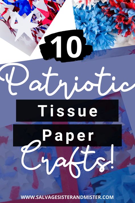 Tissue Paper Wreaths, Memorial Day Celebration, Tissue Paper Garlands, Tissue Paper Crafts, 4th July Crafts, Polka Dot Paper, Paper Mache Crafts, Patriotic Crafts, Paper Diy