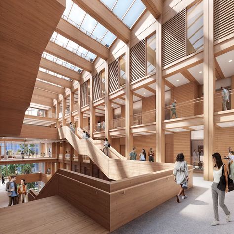 Ubc Campus, Columbia Campus, Mass Timber, Timber Staircase, Timber Architecture, Passive Design, University Of British Columbia, Timber Buildings, Wood Architecture