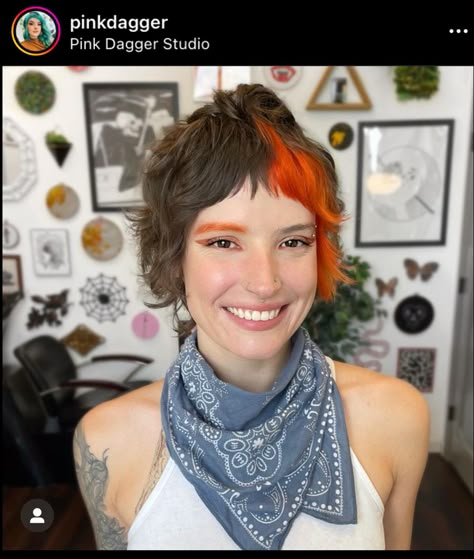 Dyed Hair Short Hair, Shag Undercut, Hair Cut Styles For Women, Goth Hairstyle, Short Hair Goals, Dyed Bangs, Undercut Mullet, Mommy Hair, Mommy Hairstyles